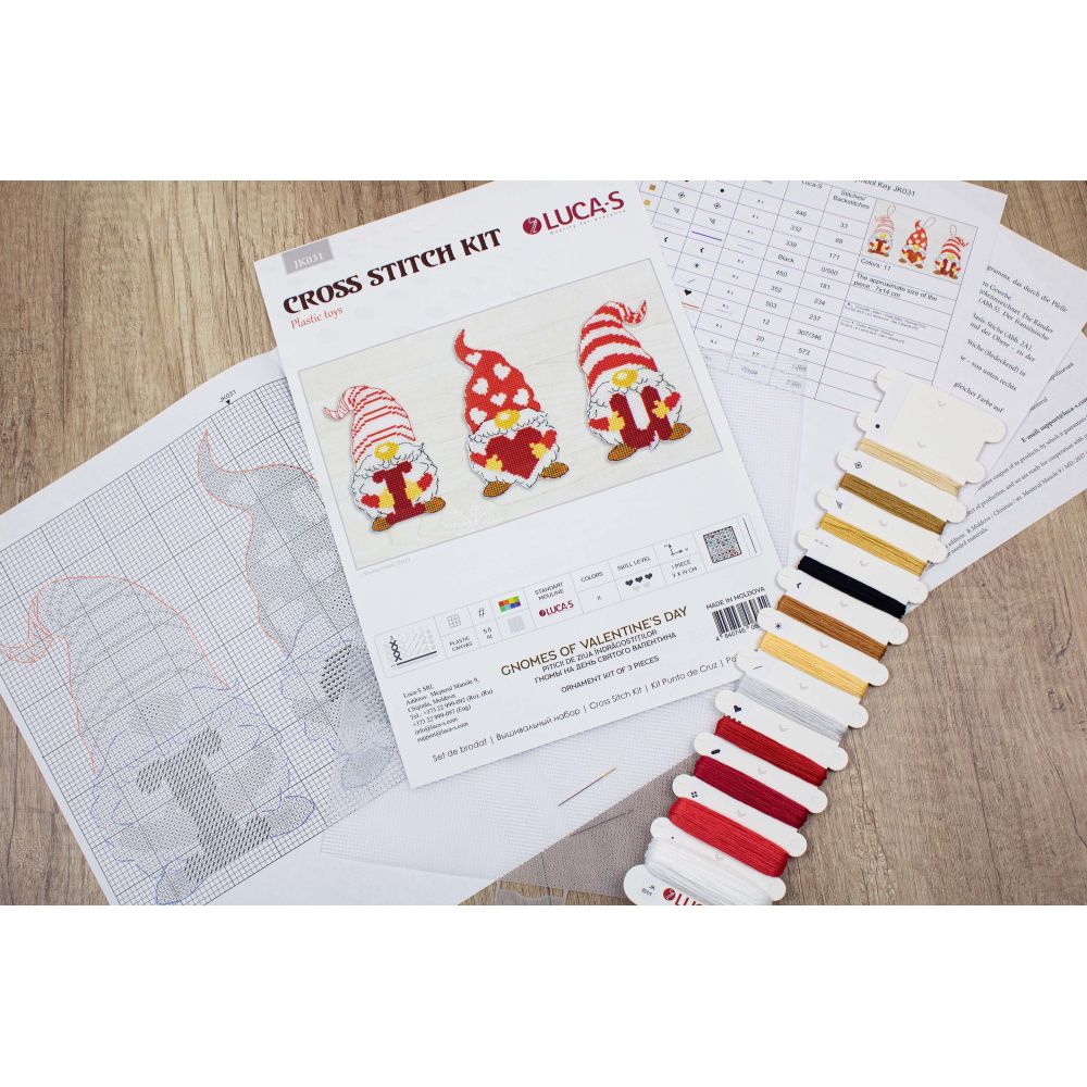 Toys Cross Stitch Kits Gnomes of Valentine's Day, Luca-S JK031
