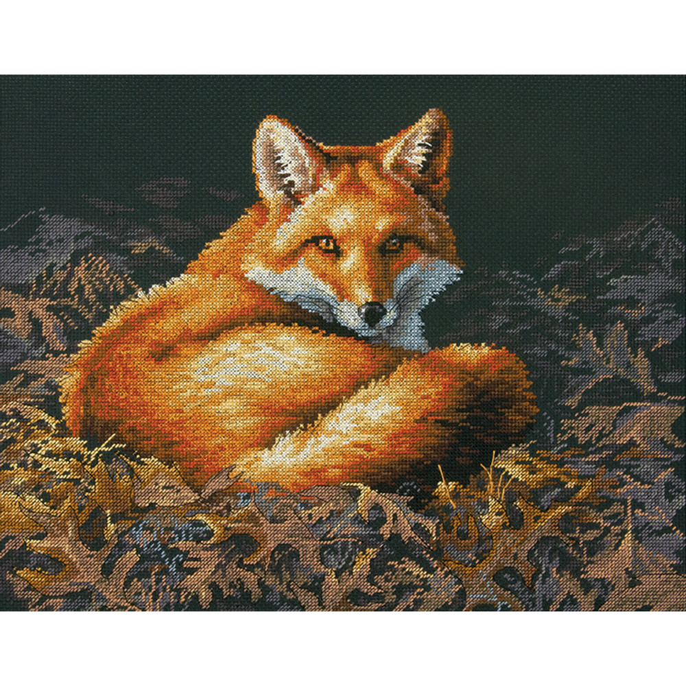 Counted Cross Stitch Kit 14"X11"-Sunlit Fox, Dimensions, 70-35318