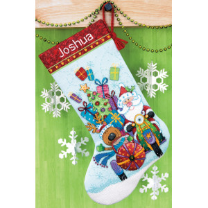 Counted Cross Stitch Kit Santa's Sidecar Stocking, Dimensions 70-08867