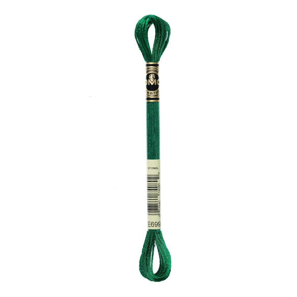 DMC E699 Light Effect Floss – Green Emerald DMC E699 Light Effect Floss – Green Emerald