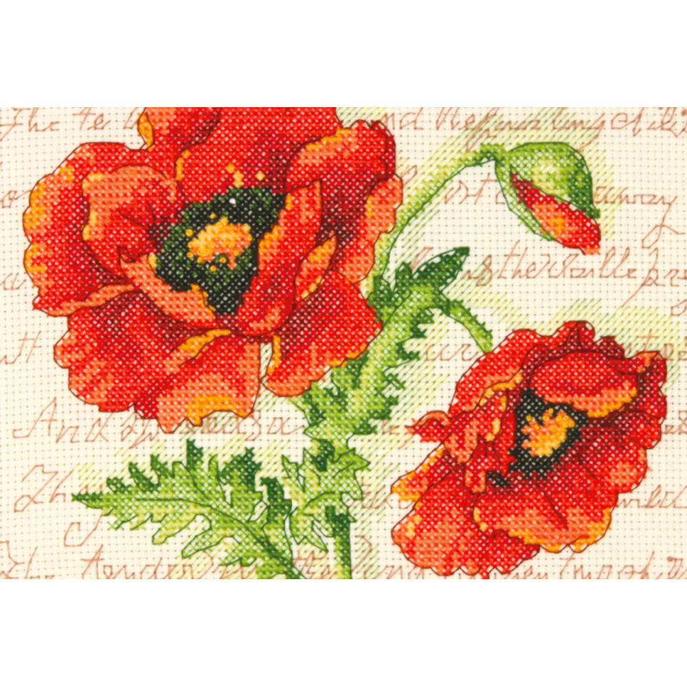 Counted Cross Stitch Kit 7"X5"-Poppy Pair, Dimensions, 70-65116