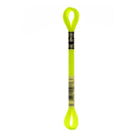 DMC E980 Light Effect Floss – Neon Yellow