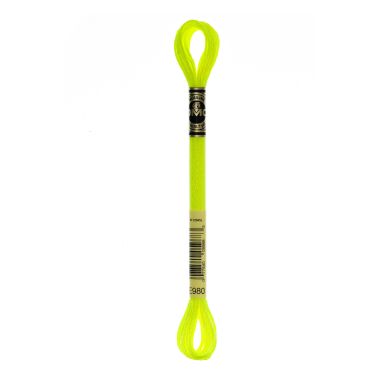 DMC E980 Light Effect Floss – Neon Yellow