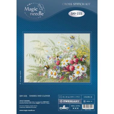 Counted Cross Stitch Kit Daisies and Clover, Magic Needle 510-225