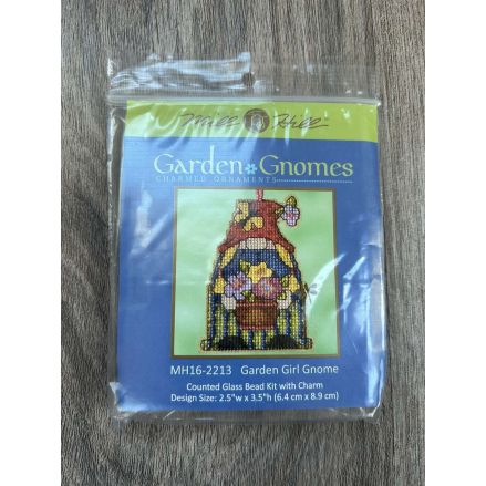 Beaded Cross Stitch Kit Garden Girl Gnome, Mill Hill MH16-2213