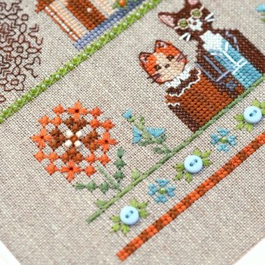 Feline Gothic Cross Stitch Kit – Tela Artis X-026 – Funny Cats Sampler