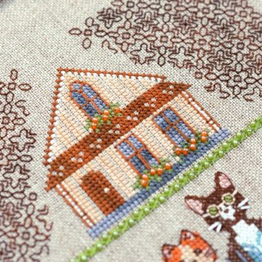 Feline Gothic Cross Stitch Kit – Tela Artis X-026 – Funny Cats Sampler