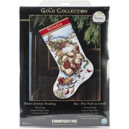 Counted Cross Stitch Kit Santa's Journey Stocking, Dimensions 8752