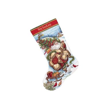 Counted Cross Stitch Kit Santa's Journey Stocking, Dimensions 8752