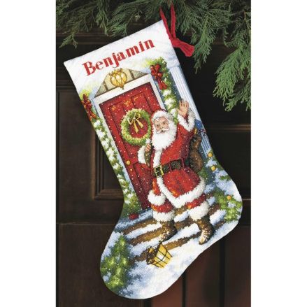 Counted Cross Stitch Kit Welcome Santa Stocking, Dimensions Gold Collection 70-08901