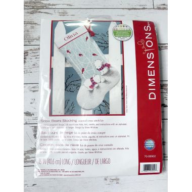 Counted Cross Stitch Kit Snow Bears Stocking, Dimensions 70-08902