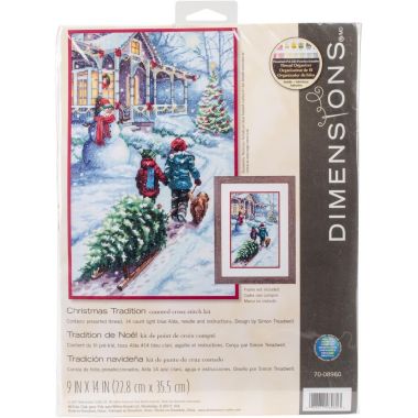 Counted Cross Stitch Kit 9"X14"-Christmas Tradition, Dimensions, 70-08960