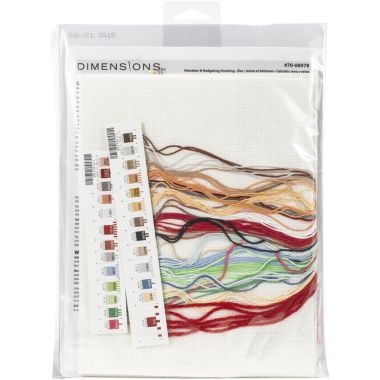 Counted Cross Stitch Kit Reindeer and Hedgehog Stocking, Dimensions 70-08978