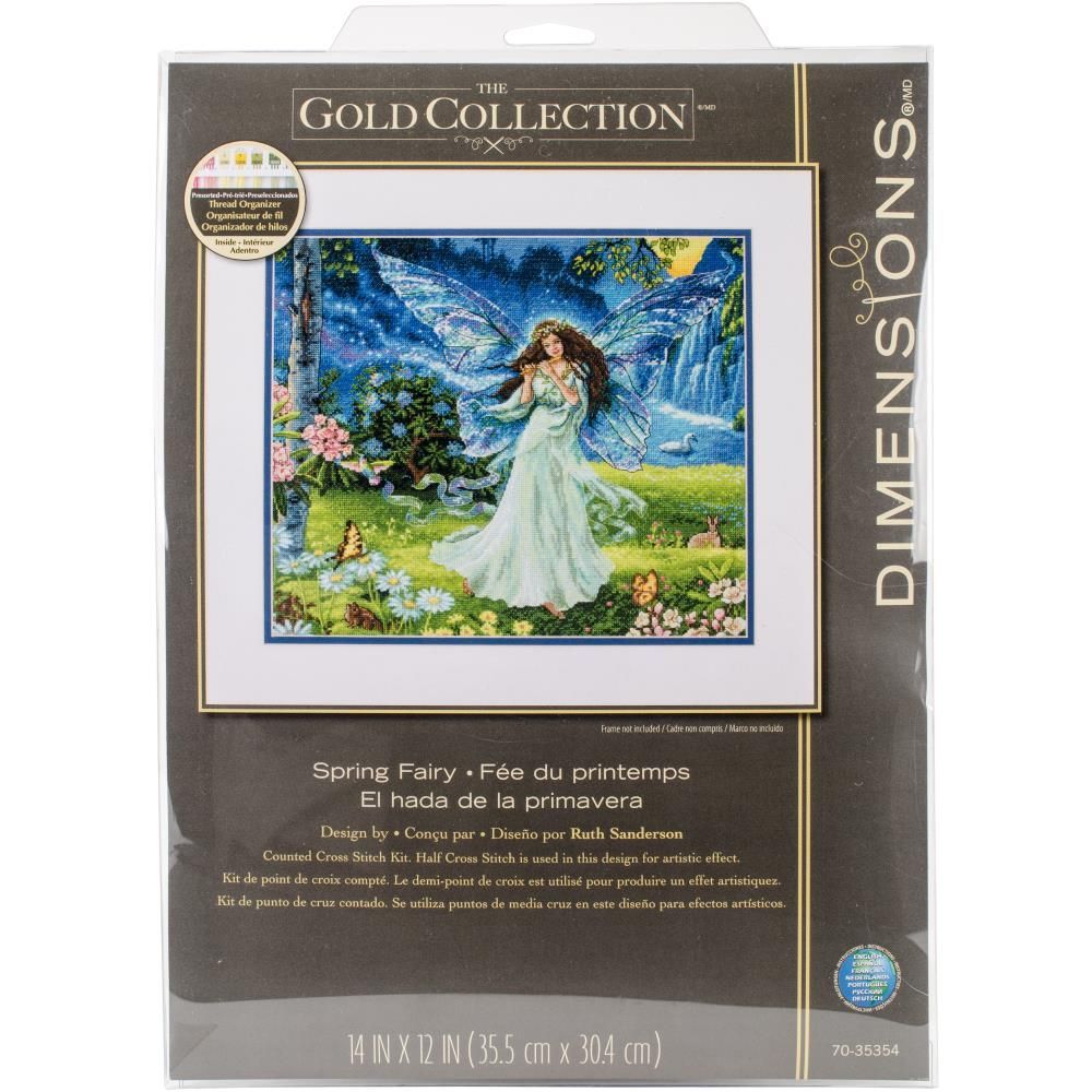 Dimensions Gold Collection Counted Cross Stitch Kit 14"X12"-Spring Fairy, , 70-35354