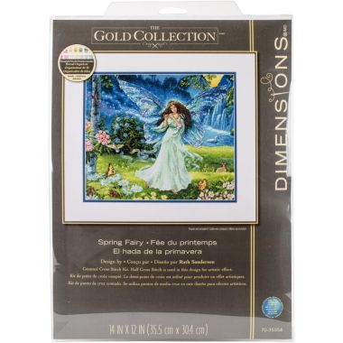 Dimensions Gold Collection Counted Cross Stitch Kit 14"X12"-Spring Fairy, , 70-35354
