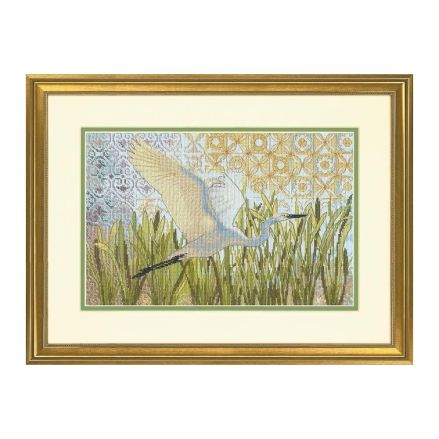 Dimensions Counted Cross Stitch Kit 14"X9" -Egret In Flight (14 Count), 70-35411