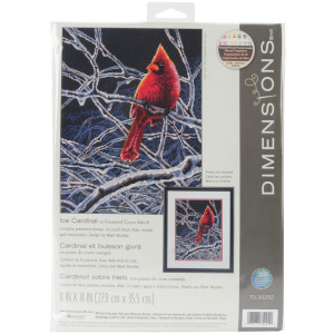 Counted Cross Stitch Kit 11"X14"-Ice Cardinal, Dimensions, 70-35292