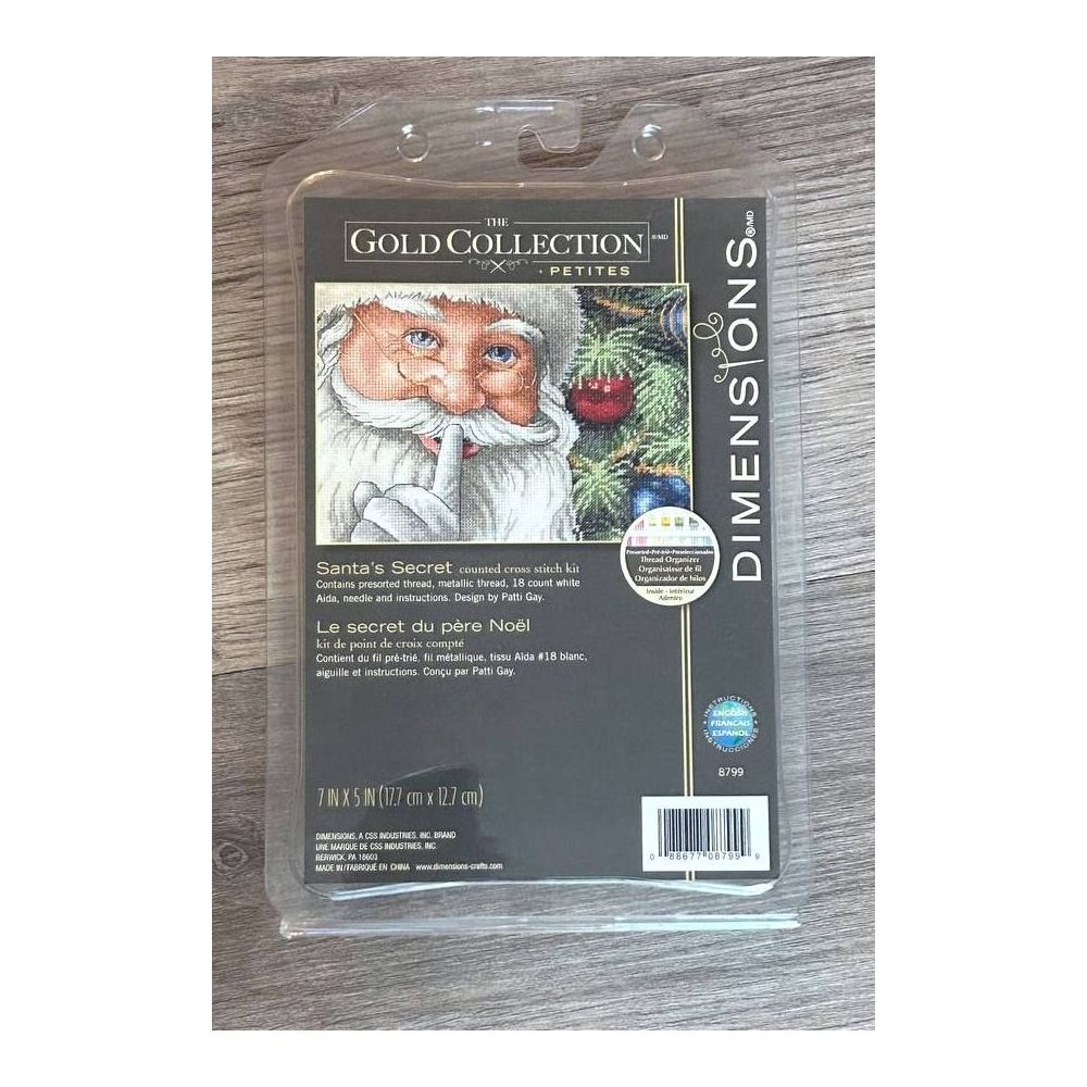 Dimensions Cold Collection Petites Counted Cross Stitch Kit Santa's Secret, 8799