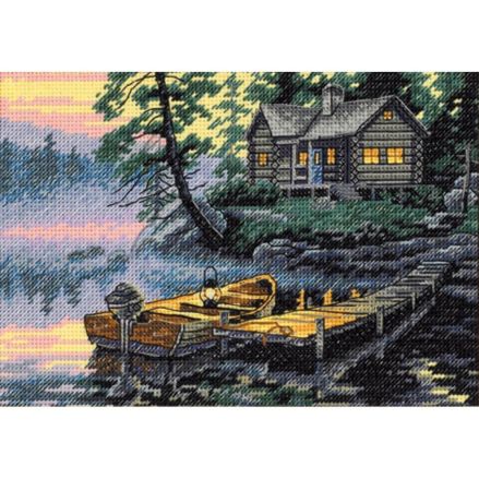Petites Gold Collection Counted Cross Stitch Kit Morning Lake, Dimensions 65091