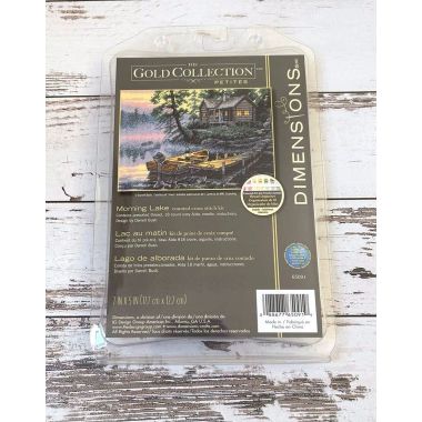 Petites Gold Collection Counted Cross Stitch Kit Morning Lake, Dimensions 65091