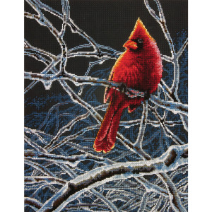 Counted Cross Stitch Kit 11"X14"-Ice Cardinal, Dimensions, 70-35292