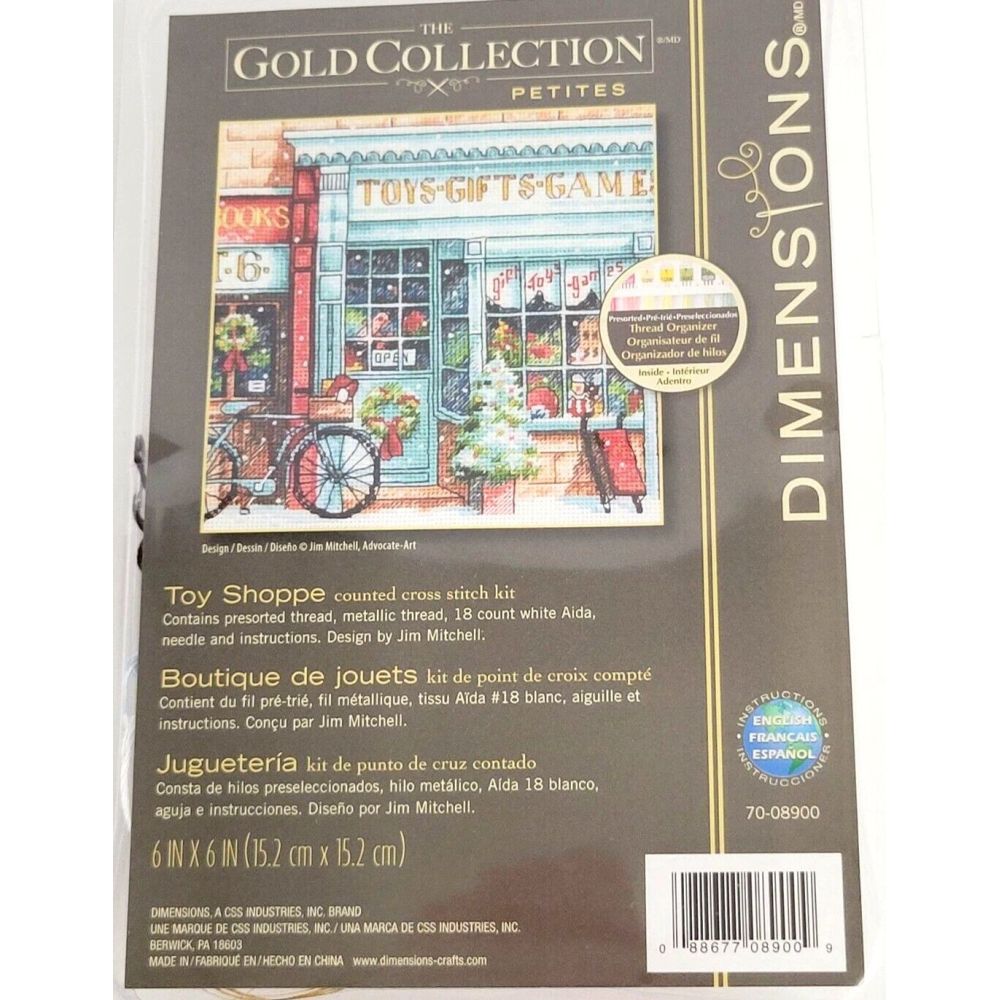Dimensions Gold Collection Petites Counted Cross Stitch Kit Toy Shoppe, 70-08900