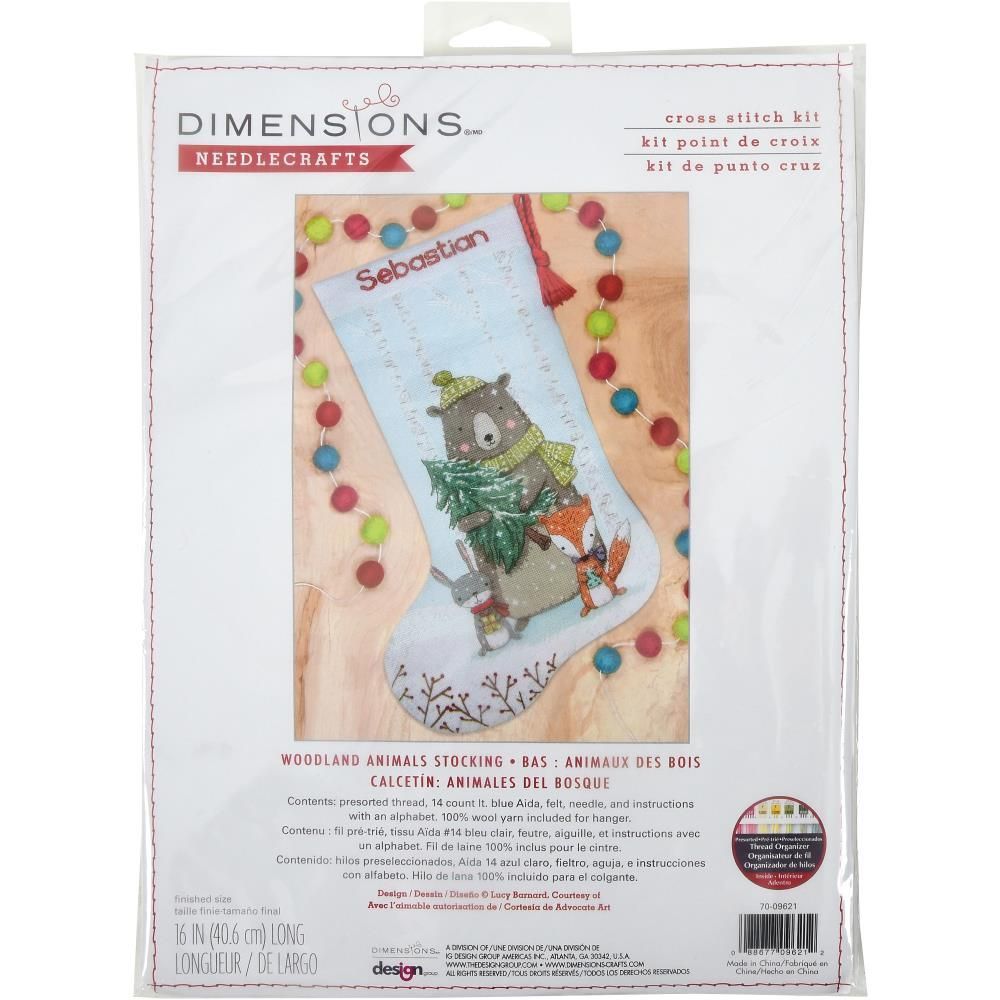 Dimensions Counted Cross Stitch Kit 16" Long -Woodland Animals Stocking (14 Count), 70-09621