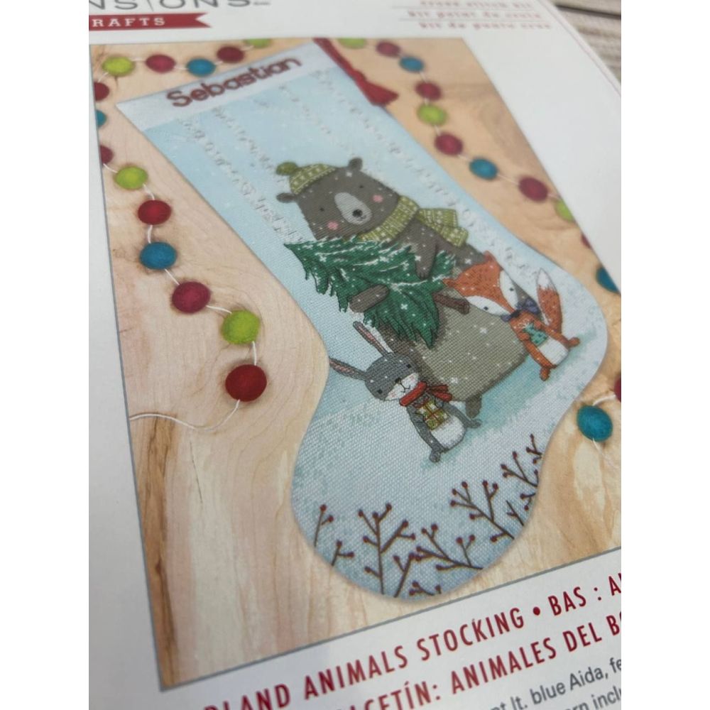 Dimensions Counted Cross Stitch Kit 16" Long -Woodland Animals Stocking (14 Count), 70-09621
