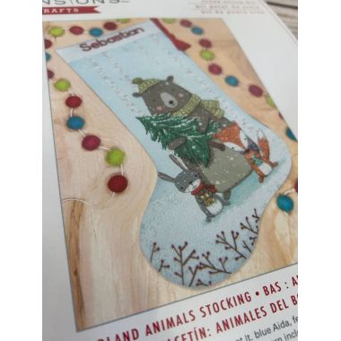 Dimensions Counted Cross Stitch Kit 16" Long -Woodland Animals Stocking (14 Count), 70-09621