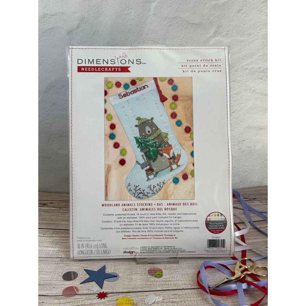 Dimensions Counted Cross Stitch Kit 16" Long -Woodland Animals Stocking (14 Count), 70-09621