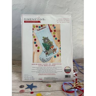 Dimensions Counted Cross Stitch Kit 16" Long -Woodland Animals Stocking (14 Count), 70-09621