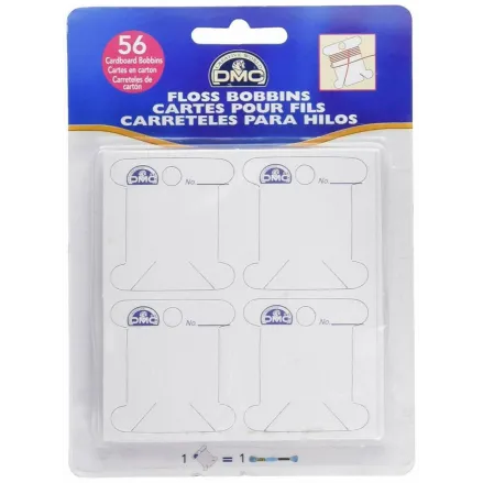 DMC Cardboard Floss Bobbins, 56/Pkg, 6101