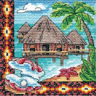 Cross-Stitch Kit “Oceania Bungalow” Lady 01280