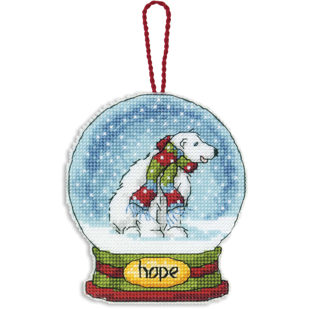 Counted Cross Stitch Kit 3.75"X4.5"-Hope Snowglobe, Dimensions, 70-08906