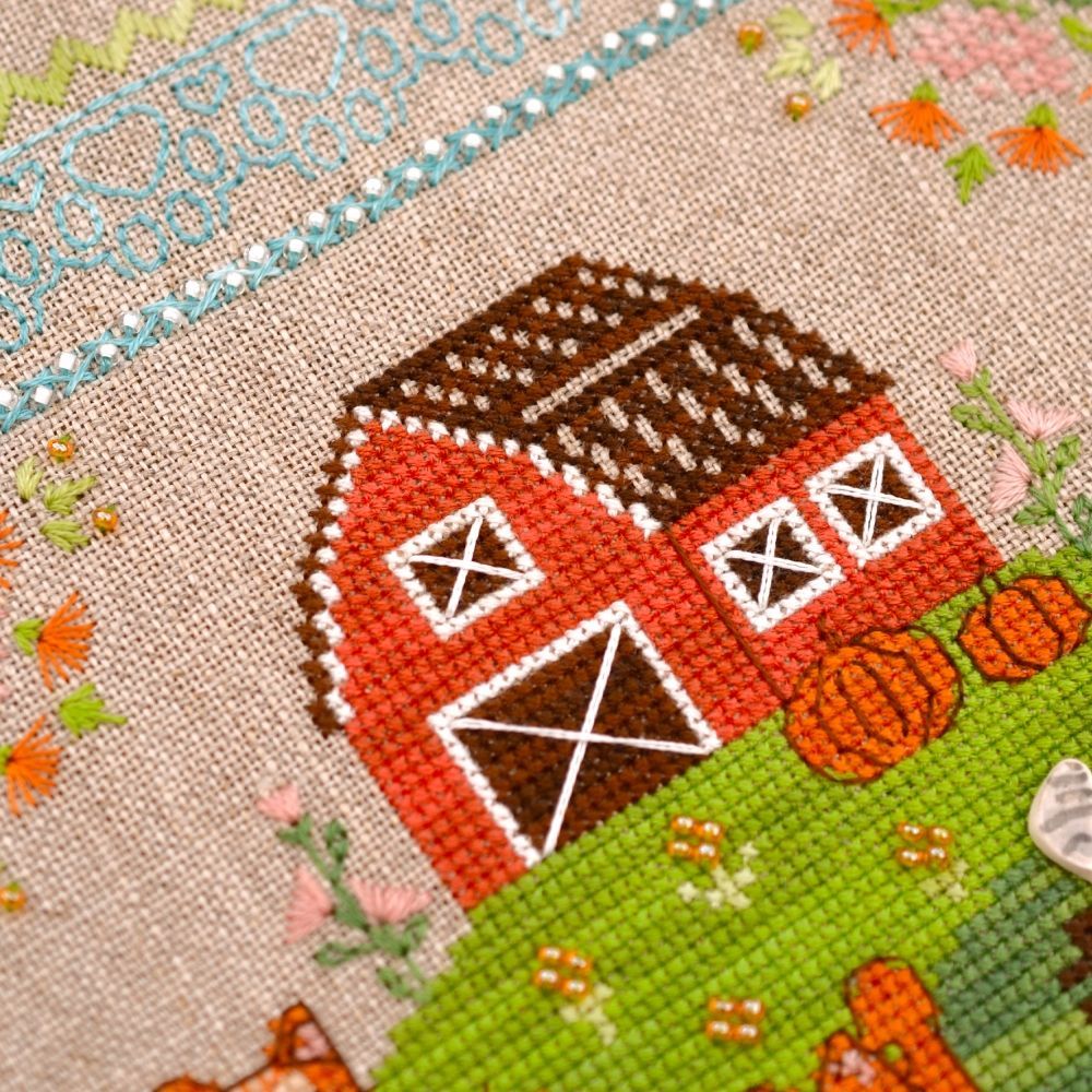 On Guard Cross Stitch Kit – Tela Artis X-027 – Square Sampler – Hand-dyed Threads