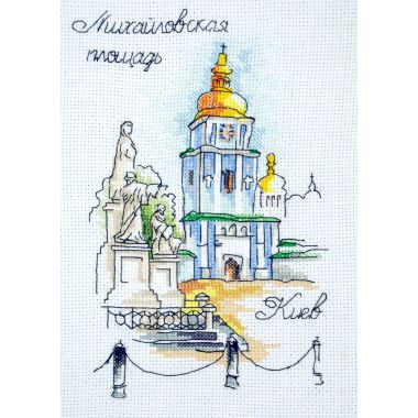 Cross-Stitch Kit “Mikhailovskaya square (St. Michael's Golden-Domed Cathedral)” Lady 01308