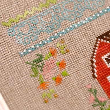On Guard Cross Stitch Kit – Tela Artis X-027 – Square Sampler – Hand-dyed Threads
