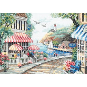 Counted Cross Stitch Kit Cafe by The Sea, Dimensions 35157