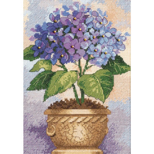 Counted Cross Stitch Kit 5"X7"-Hydrangea In Bloom, Dimensions, 6959