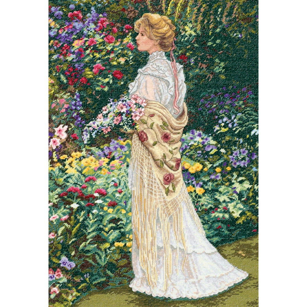 Counted Cross Stitch Kit 11"X16"-In Her Garden, Dimensions, 35119