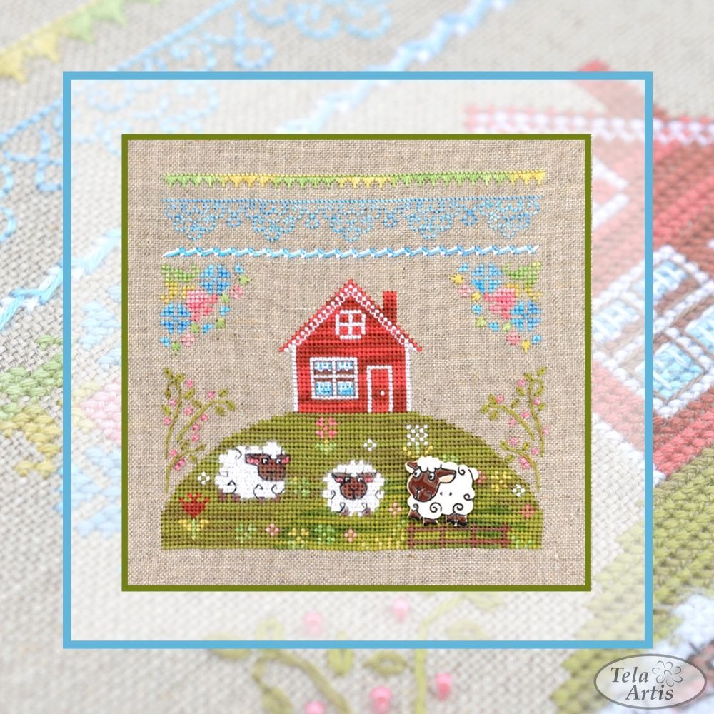 In the meadow Cross Stitch Kit – Tela Artis X-028 – Sampler – Hand-dyed Threads In the meadow Cross Stitch Kit – Tela Artis X-028 – Sampler – Hand-dyed Threads