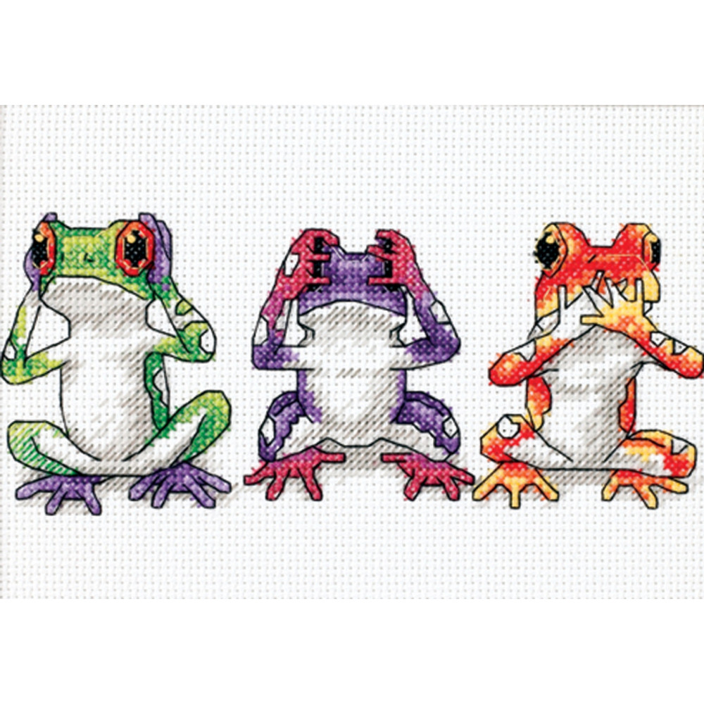 Counted Cross Stitch Kit Treefrog Trio, Dimensions 16758