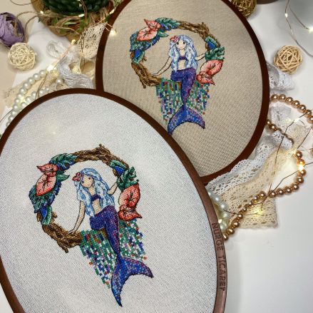 Cross Stitch Kit on Evenweave Fabric Mermaid, 1055 Unic
