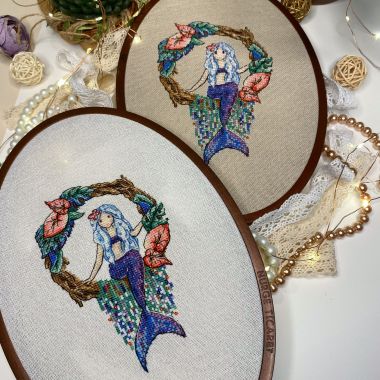 Cross Stitch Kit on Evenweave Fabric Mermaid, 1055 Unic