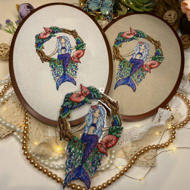 Cross Stitch Kit on Evenweave Fabric Mermaid, 1055 Unic