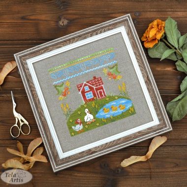 At the pond Cross Stitch Kit – Tela Artis X-029 – Sampler – Hand-dyed Threads