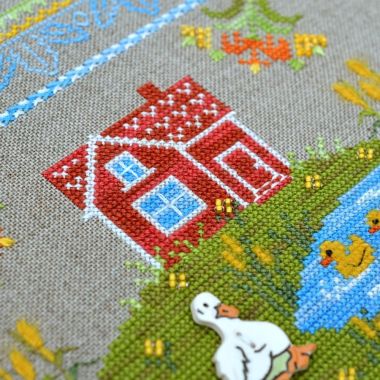 At the pond Cross Stitch Kit – Tela Artis X-029 – Sampler – Hand-dyed Threads