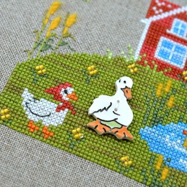 At the pond Cross Stitch Kit – Tela Artis X-029 – Sampler – Hand-dyed Threads