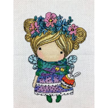 Cross Stitch Kit Girl Spring, Iris Design, 05723A