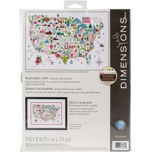 Counted Cross Stitch Kit 14"X10"-Illustrated Life, Dimensions, 70-35360